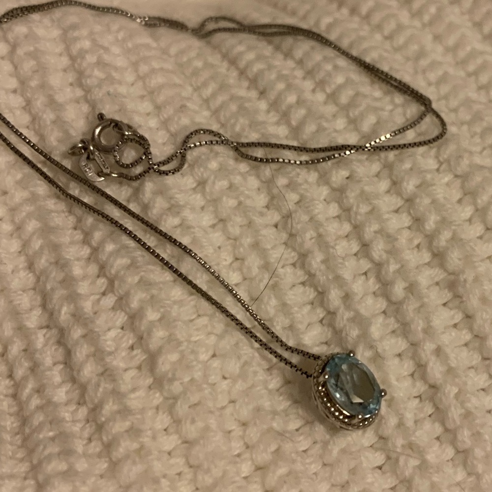 Light blue topaz sterling necklace